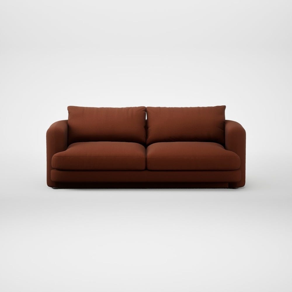 Heal's Rafi 3 Seater Sofa Smart Cotton Linen Rust 2