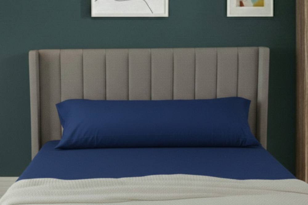 Snug City Bolster Support Pillow Pillowcase Plain Dyed Pillow Linen Easy Care in Blue