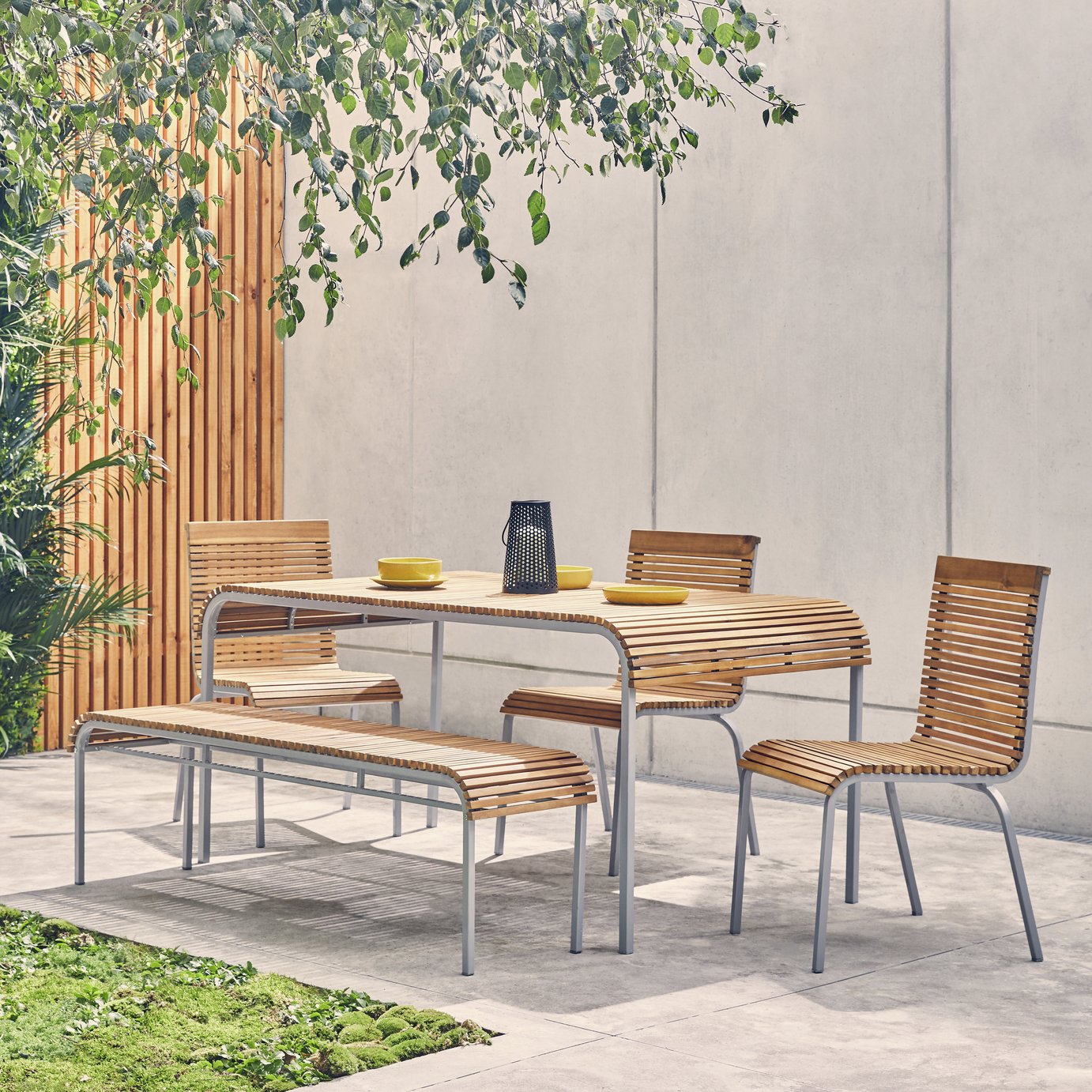 Habitat Rolio 6 Seater with 1 bench & 4 Chairs Set