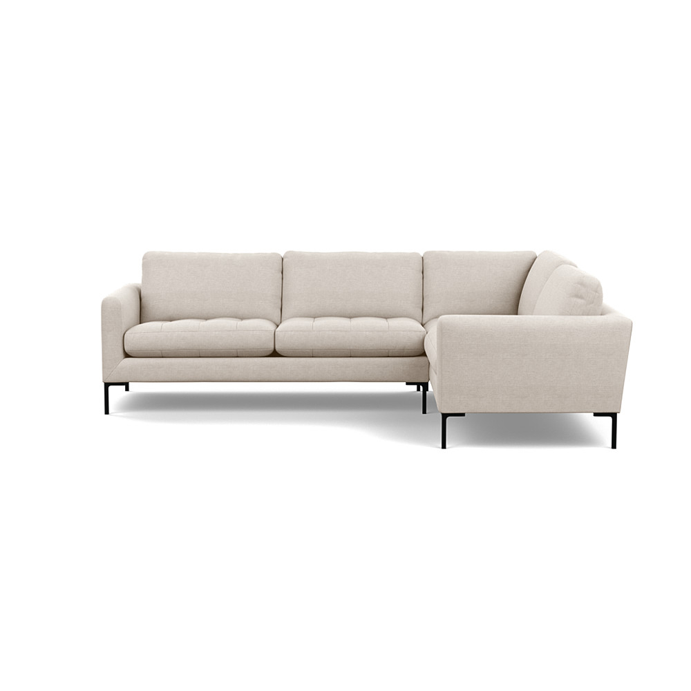 Heal's Eton Right Hand Facing Corner Sofa Texture Limestone Black Feet