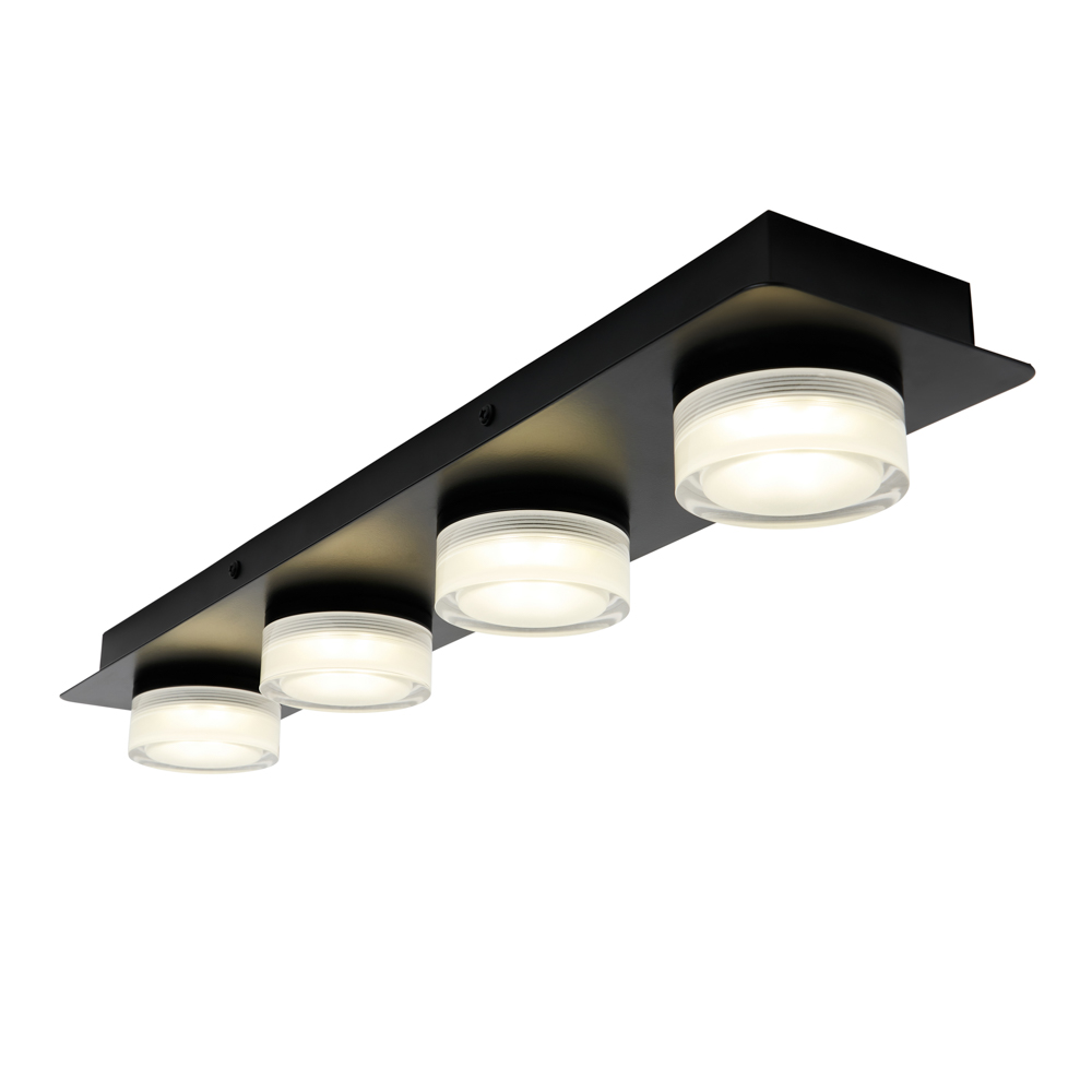 Brooke LED Bathroom Ceiling Spotlight Bar, Matte Black