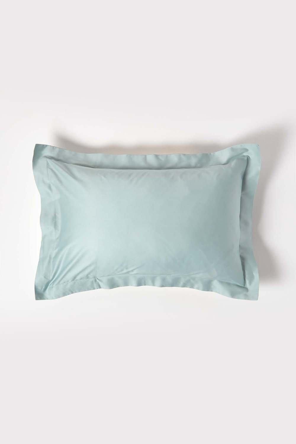 Homescapes Duck Egg Blue Sateen Cotton Oxford Pillowcase 400 TC