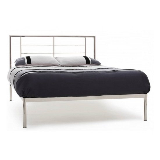 Zeus Metal Small Double Bed In Nickel