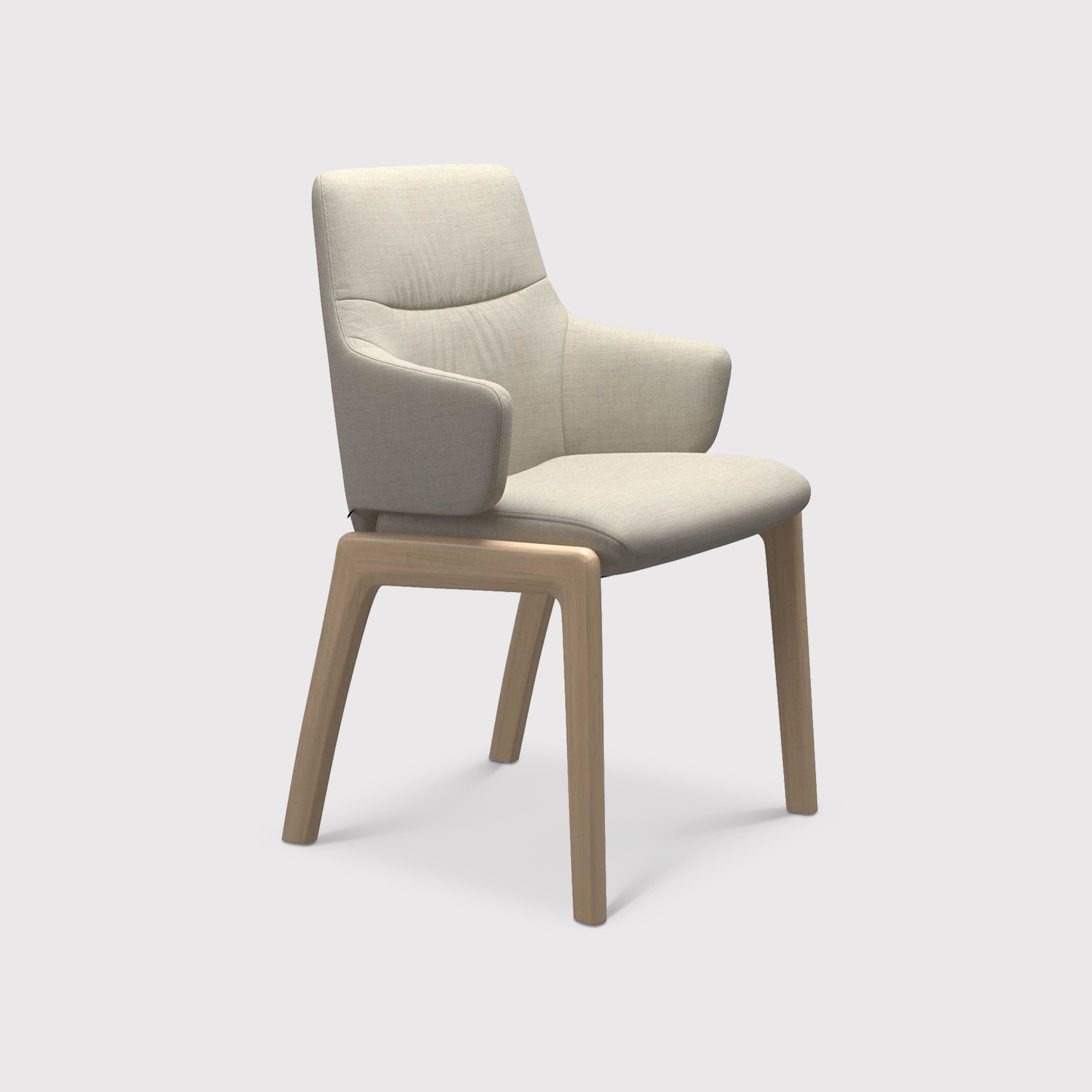 Stressless Mint Dining Chair Low Back D100 Arms, Neutral Fabric | Barker & Stonehouse