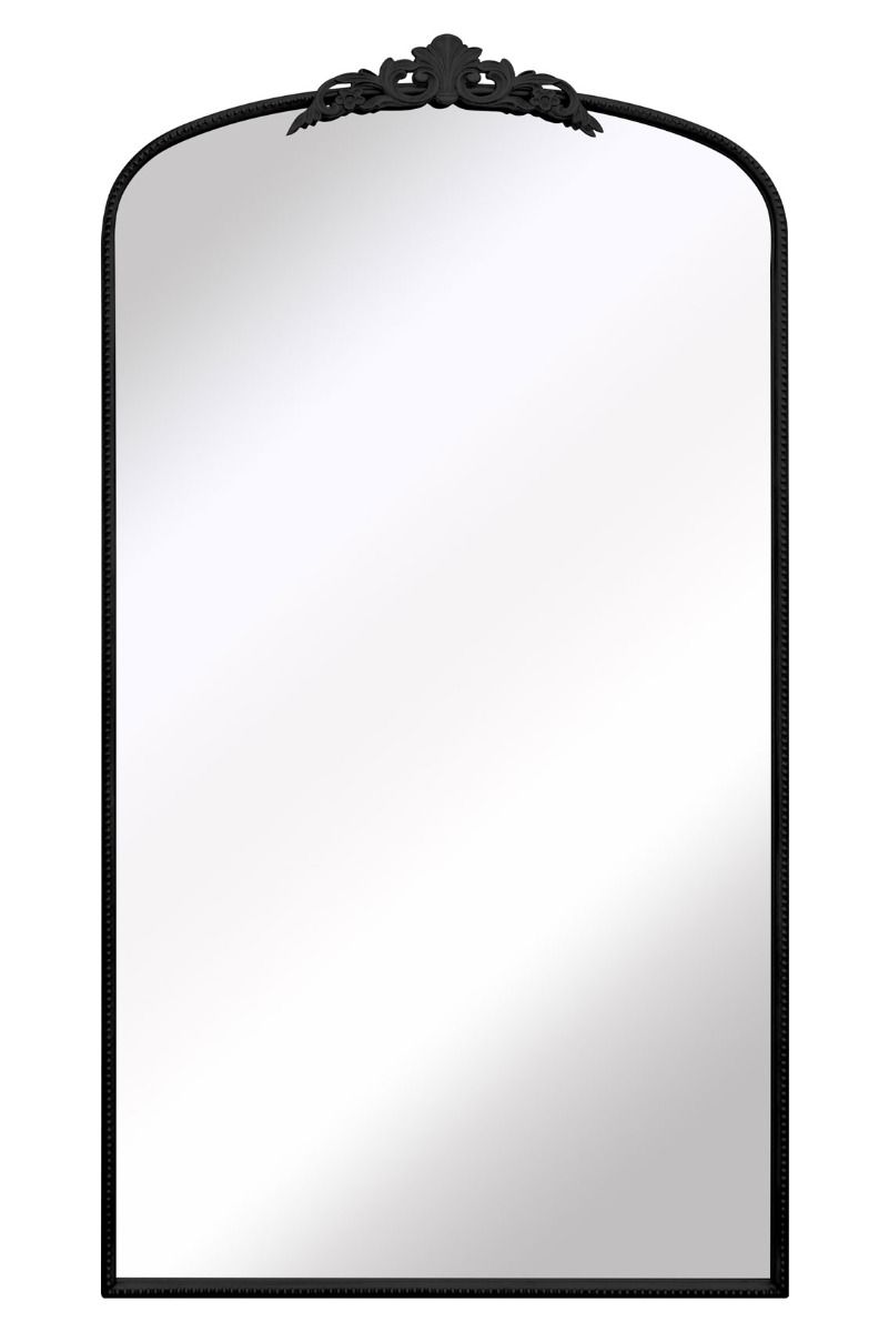 MirrorOutlet Black Metal Framed Arched Wall Mirror 68" X 38" (174CM X 96CM) 3