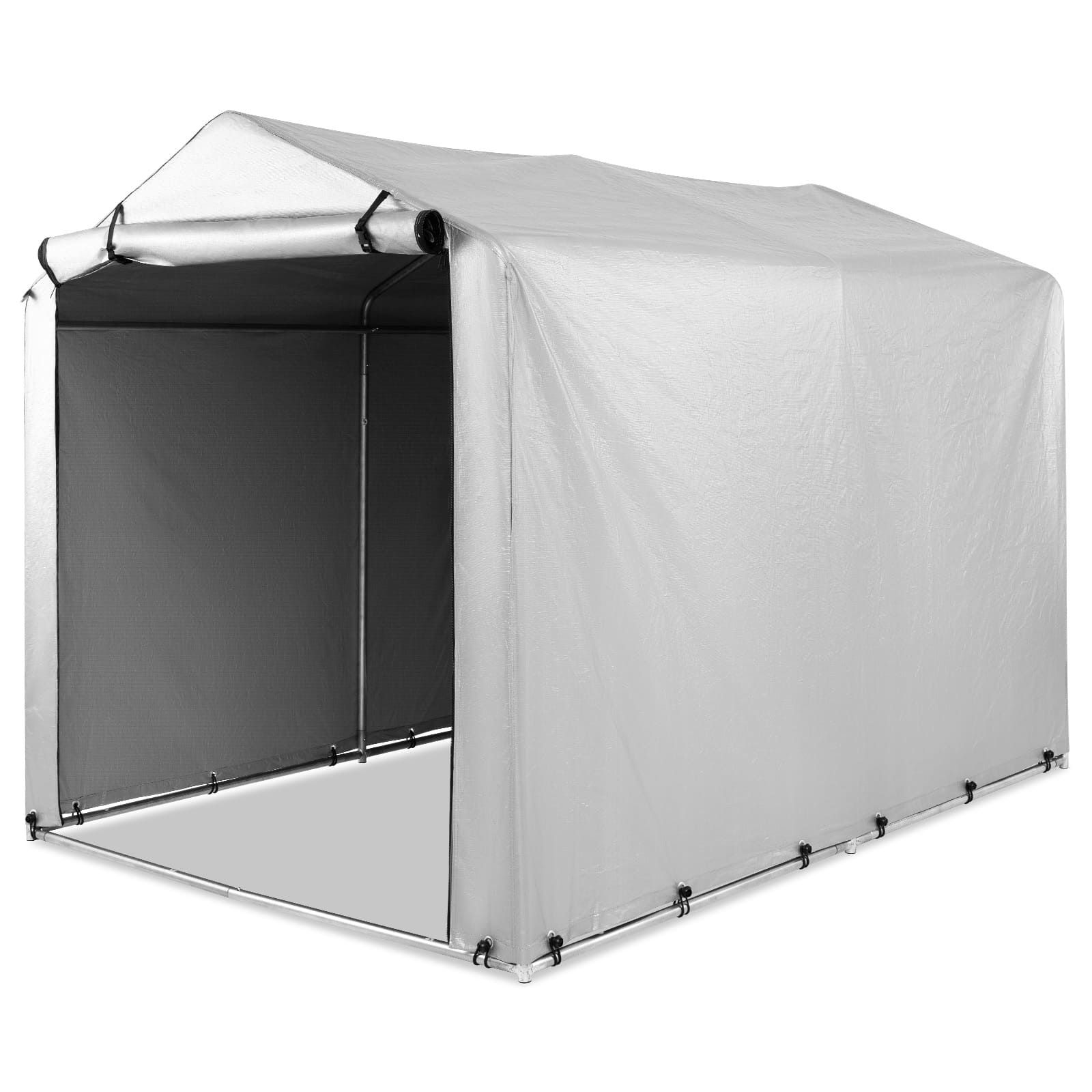 Costway Outdoor Storage Shed 160 x 218 x 164 cm Portable Garage Shelter Bikes in Grey