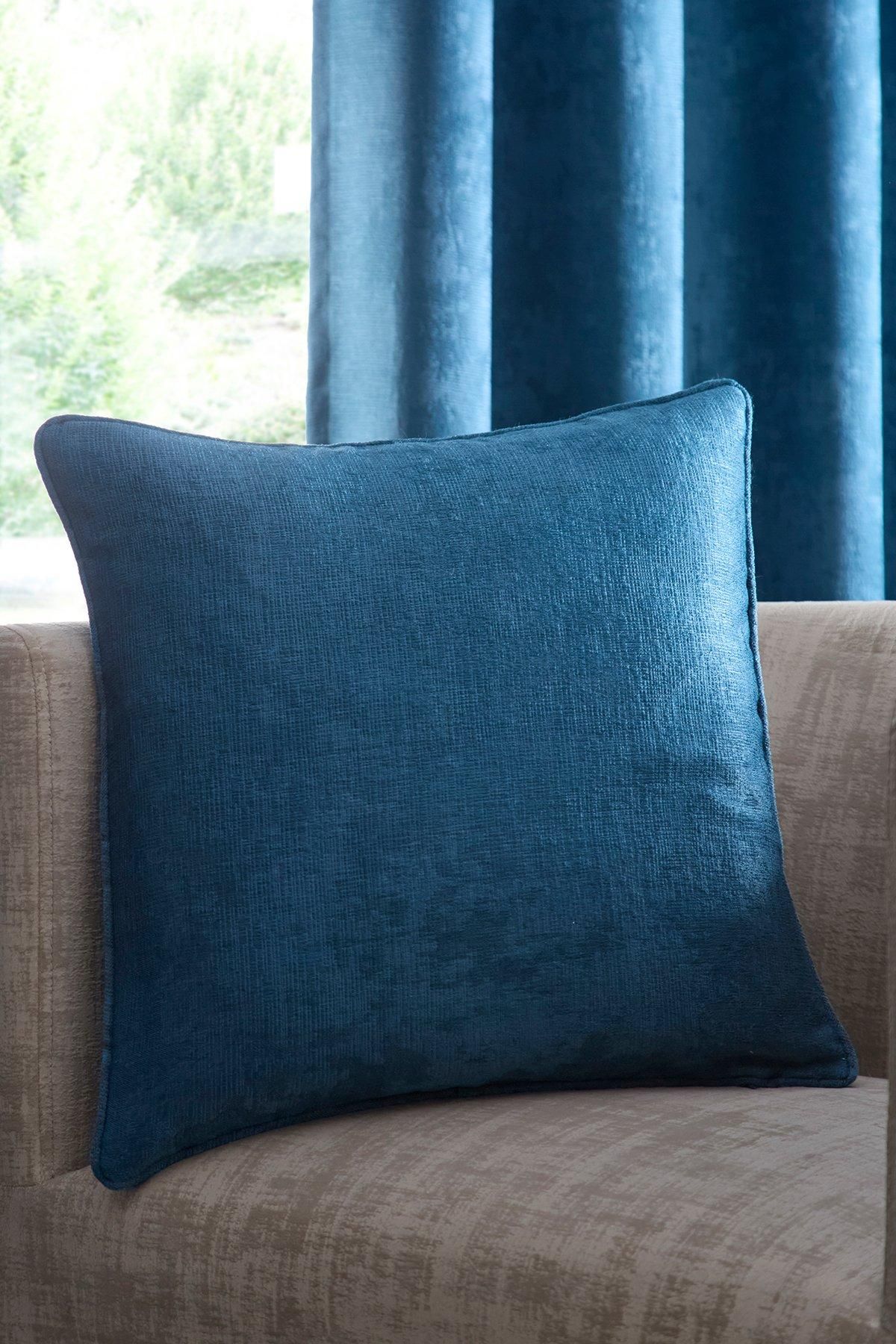 Fusion 'Strata' Luxe Velvet Filled Cushion in Teal
