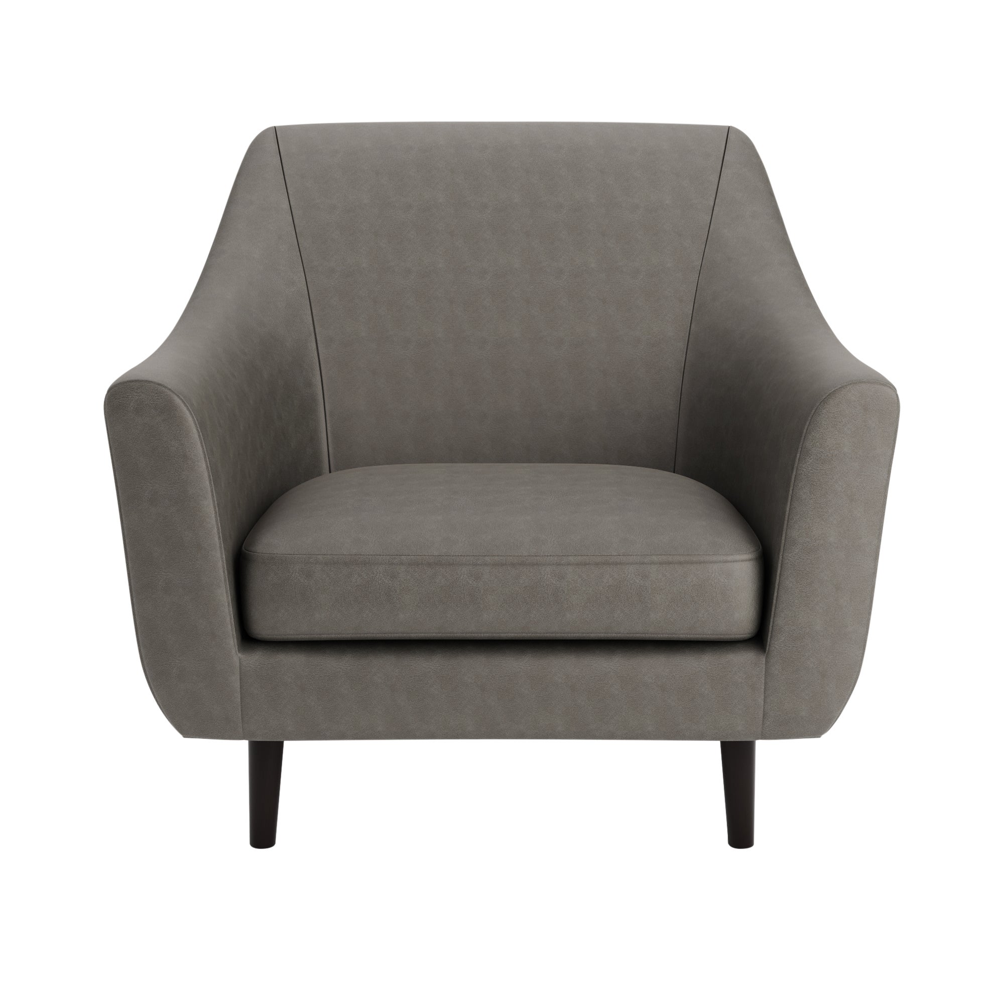 Eddie Distressed Faux Leather Tub Chair Grey