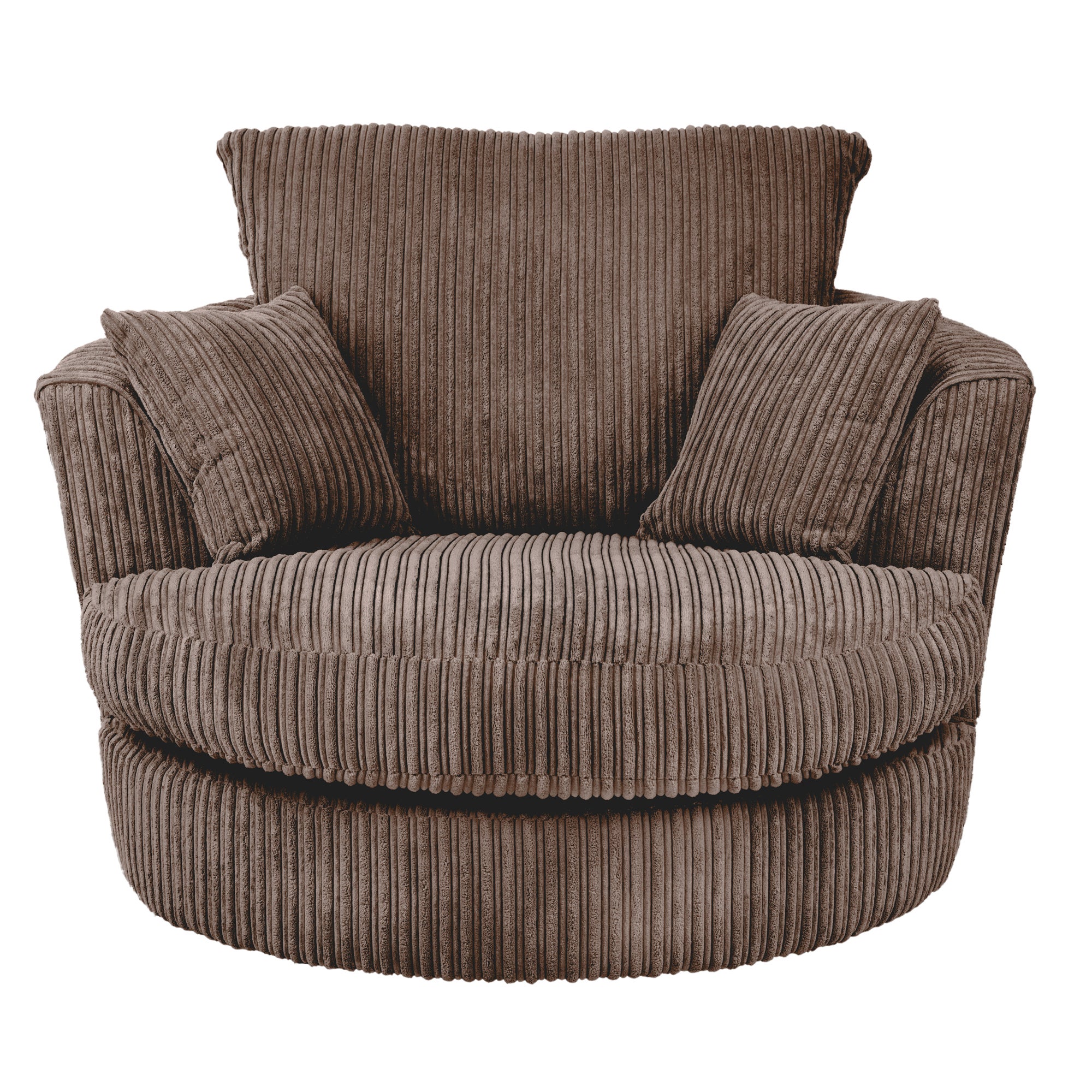 Blake Jumbo Cord Swivel Chair Brown