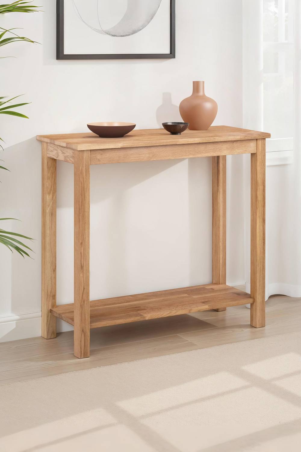 Julian Bowen Coxmoor Console Table with Shelf in Light Oak