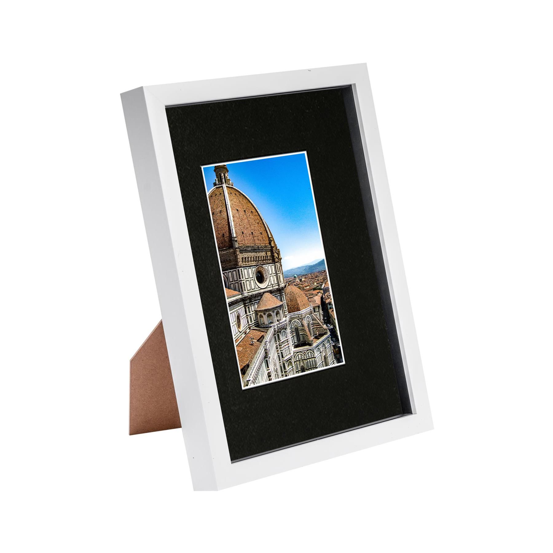 Nicola Spring 3D Shadow Box Frame with A5 Mount - A4 (8" x 12") - Black Mount in White