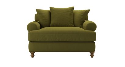 Teddy Loveseat Sofabed in Royal Fern Brushed Linen Cotton - sofa.com