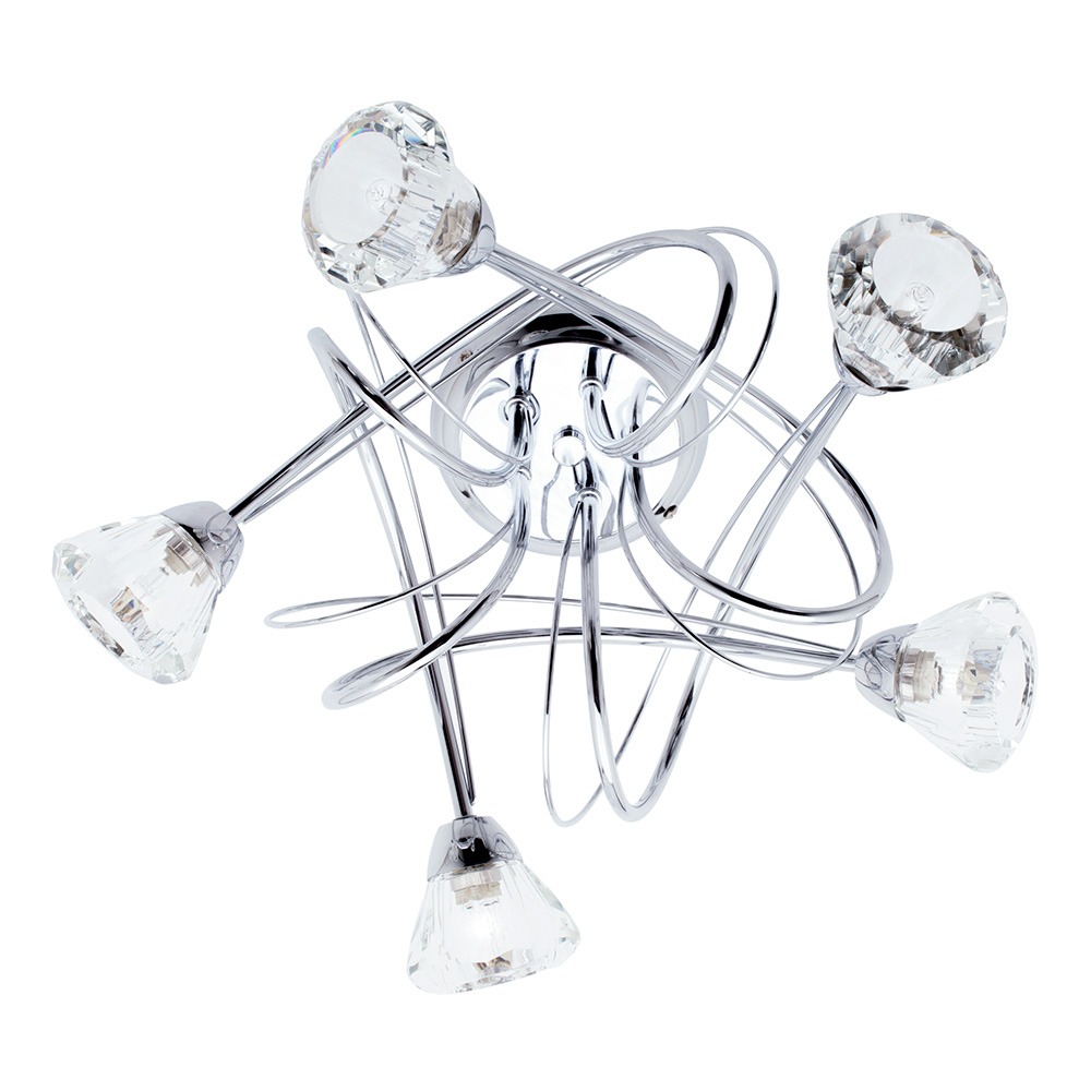 Marianne Large Flush Ceiling Light, Chrome