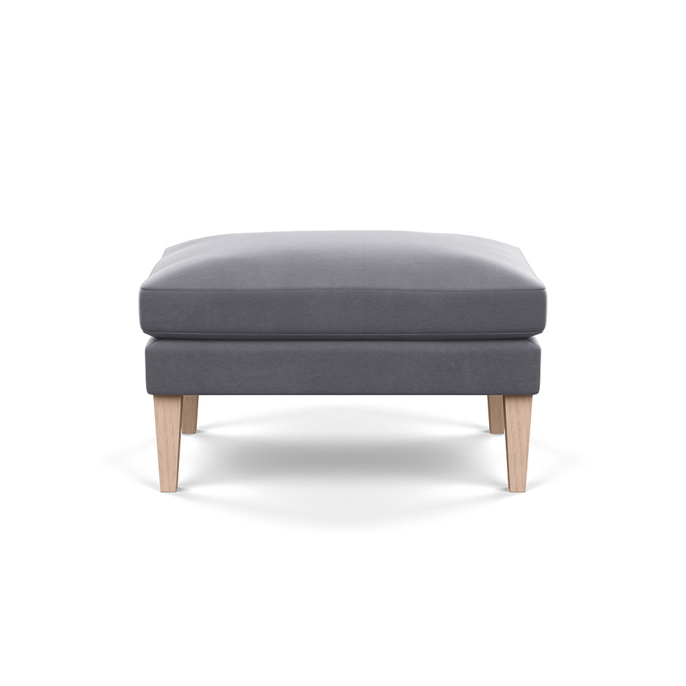 Heal's Wallis Ottoman Smart Velvet Dolphin Natural