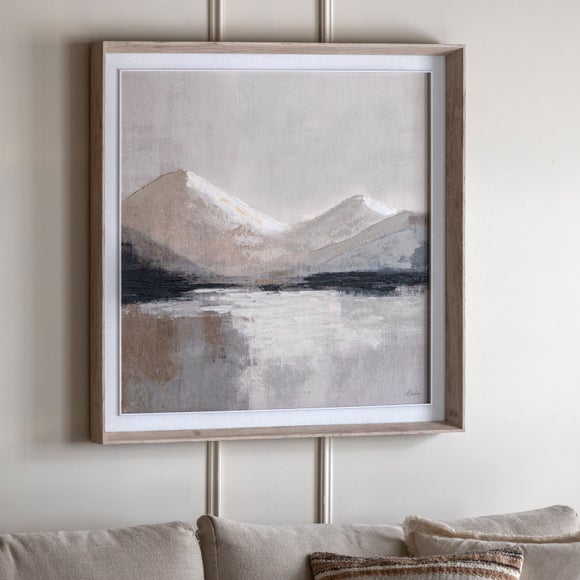 Cedar and Sage Contemporary Calm Mountains Framed Canvas