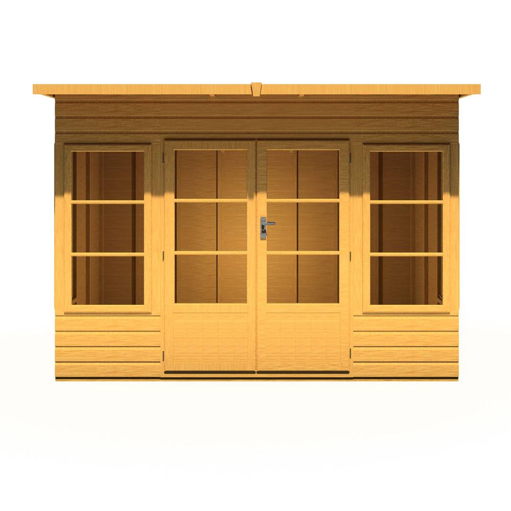 Shires Orchid 10x6 ft Double Door - Opening Windows Dip Treated Summerhouse in Brown