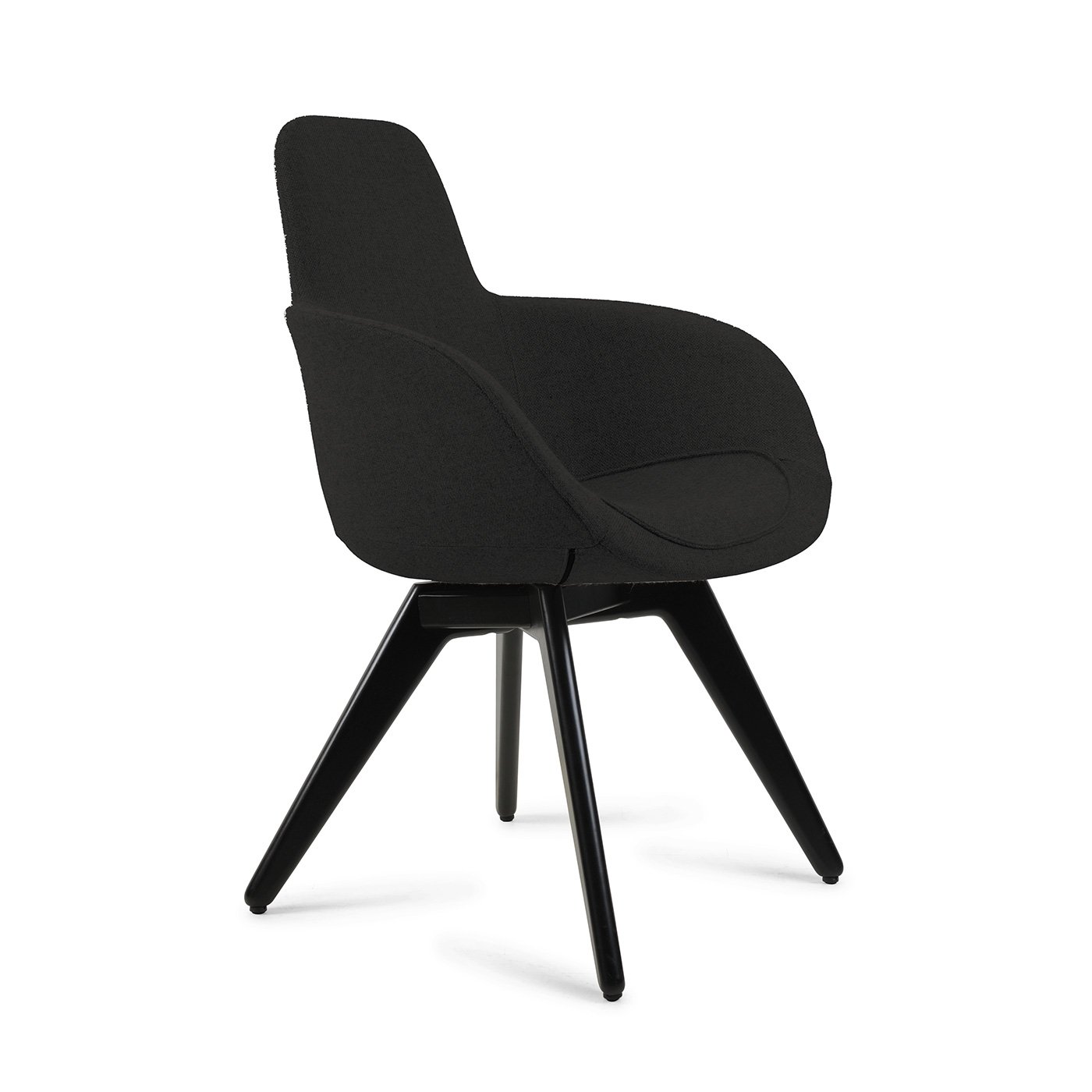 Tom Dixon Scoop High Chair Black Fabric Black Legs