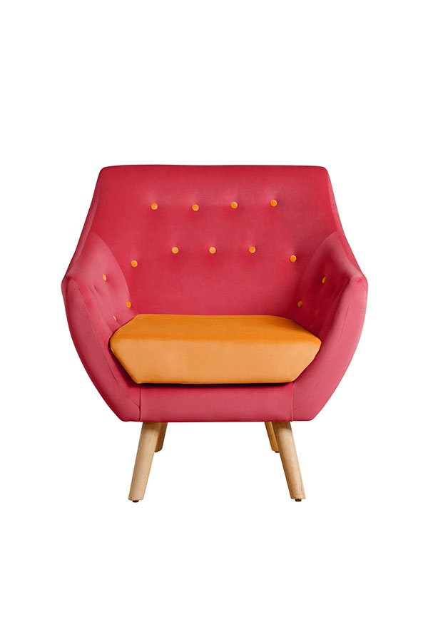 Poet Armchair, Luxor Cranberry Two Tones