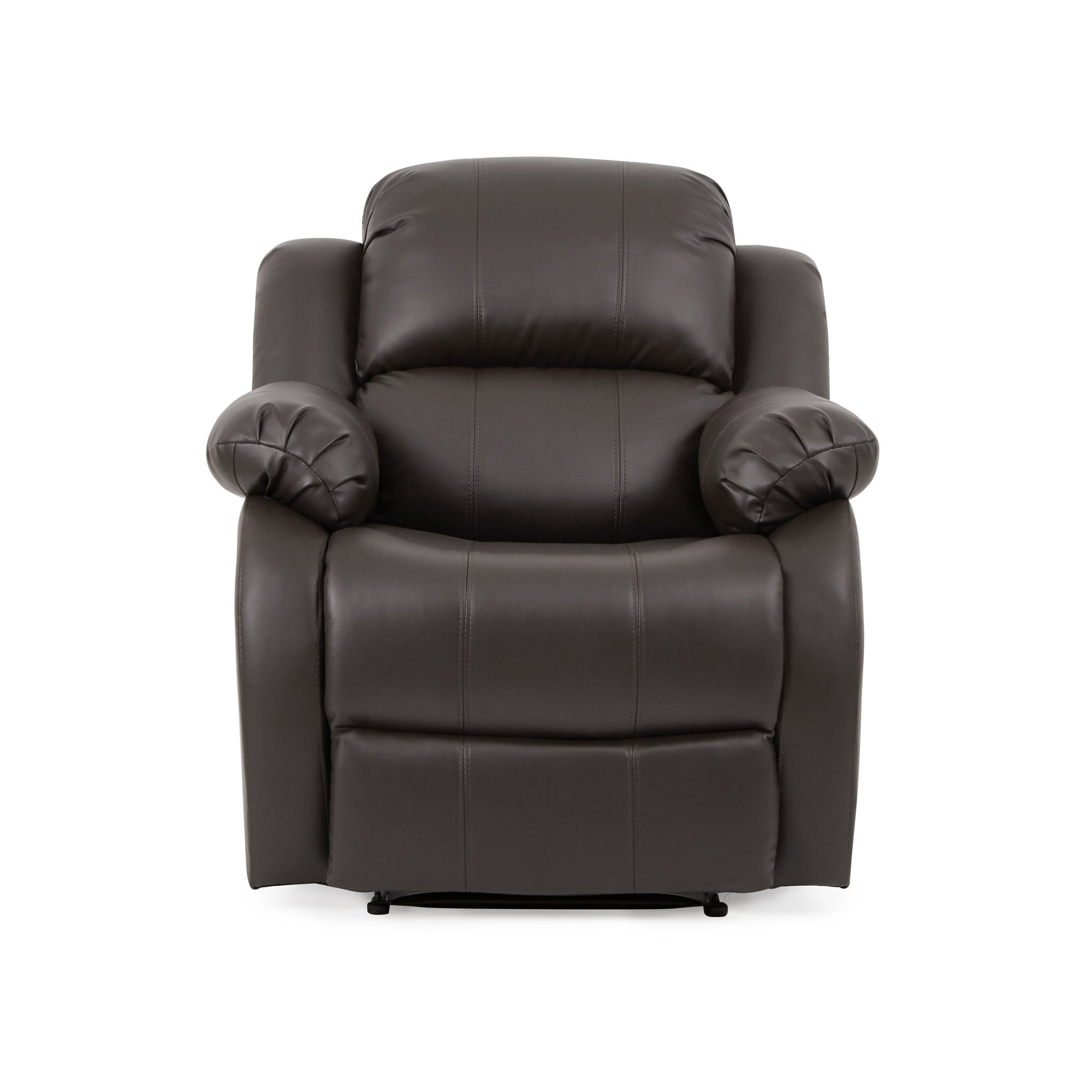 Anton Bonded Leather Reclining Armchair - Grey Grey