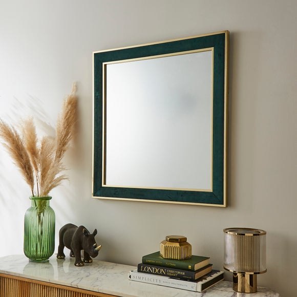 Velour Fabric Rectangle Wall Mirror