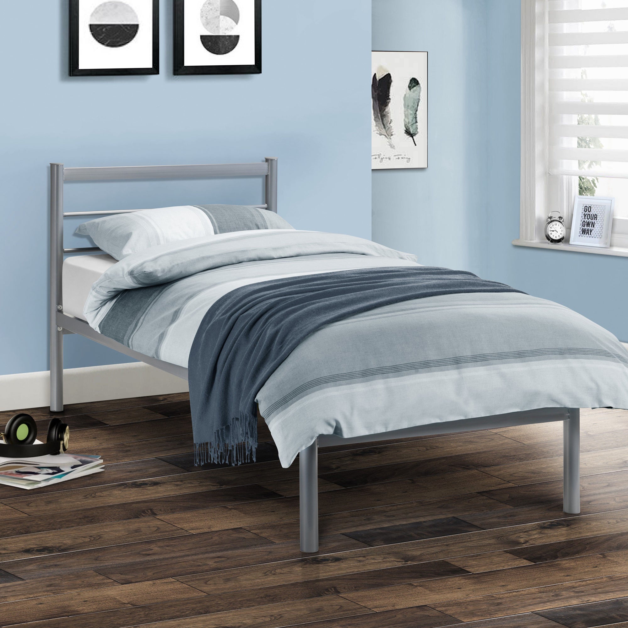 Alpen Silver Bedstead Silver