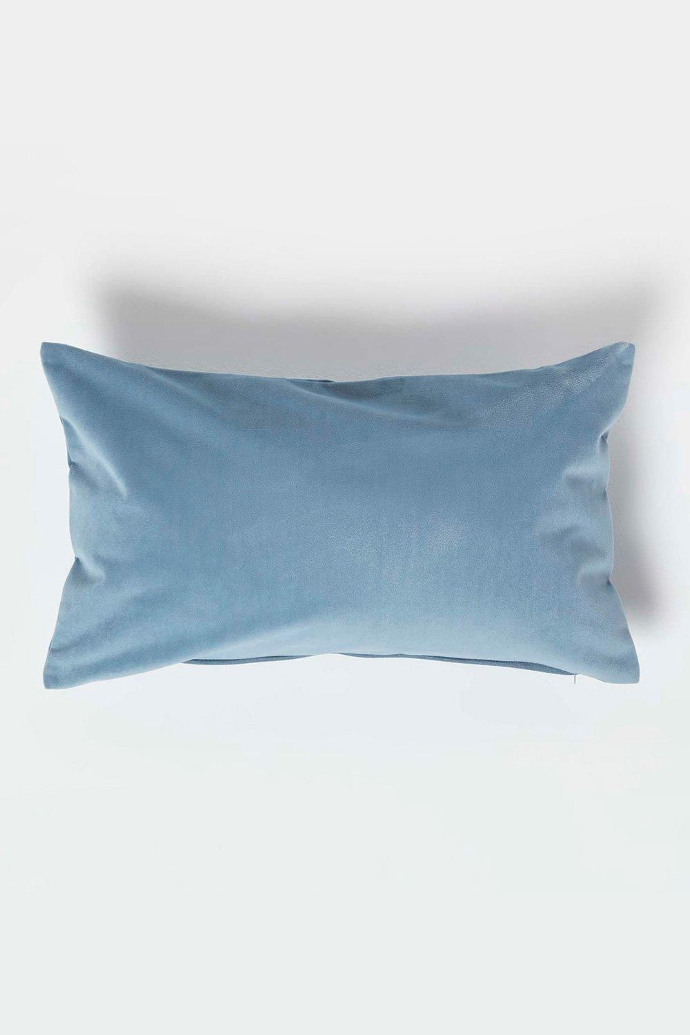 Homescapes Luxury Soft Velvet Cushion in Blue
