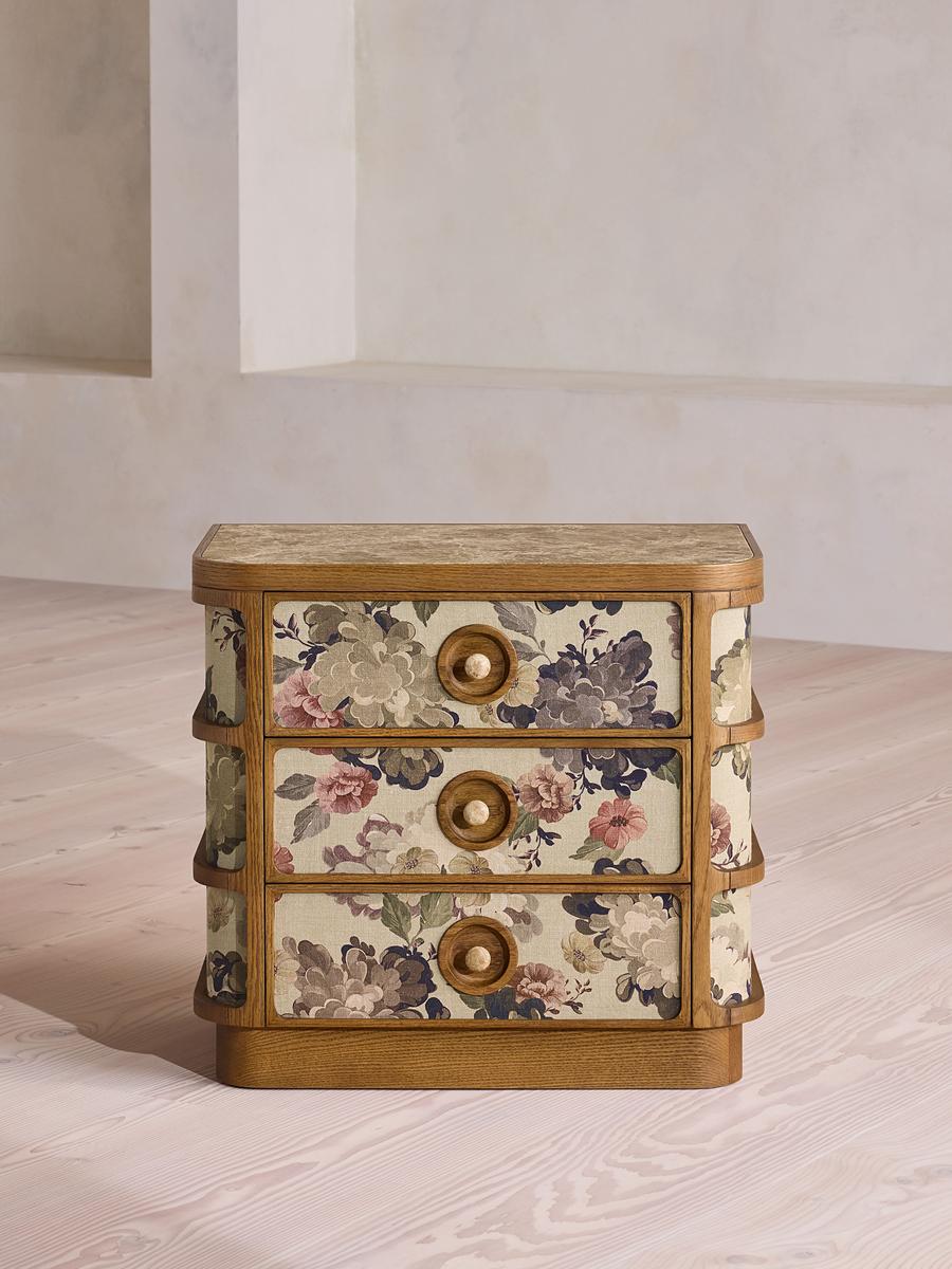 Cora Bedside Table, Skylar Print