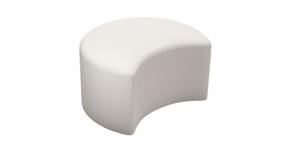 Luna Half Moon Footstool in Taupe Brushed Linen Cotton - sofa.com
