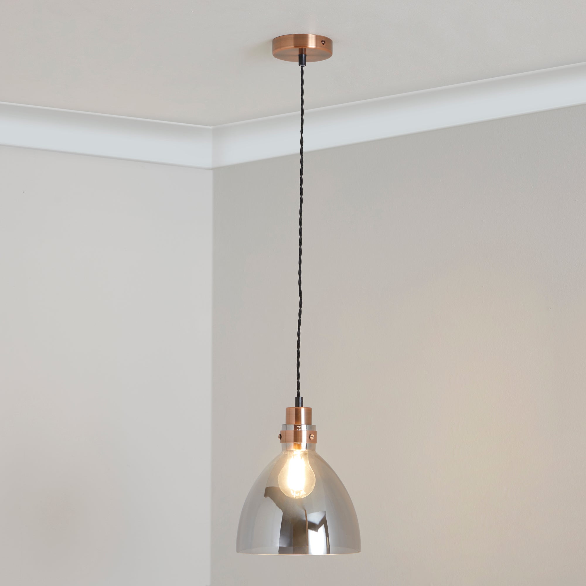 Brogan Black and Copper Ceiling Fitting Black