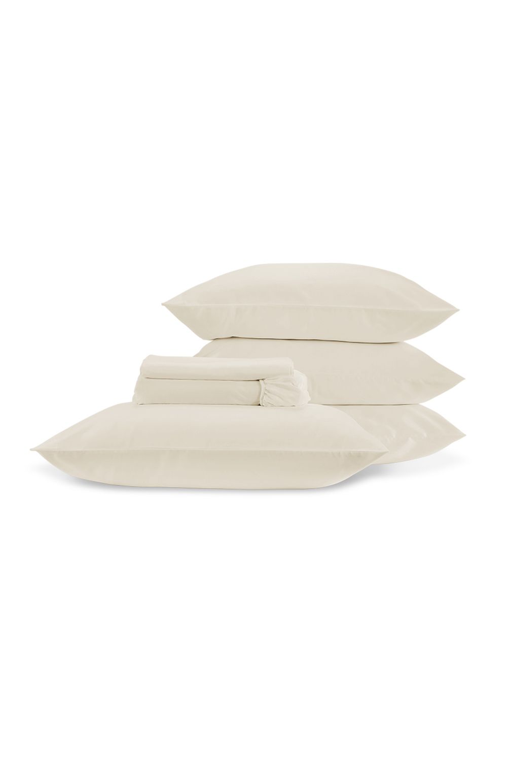 CHRISTY 400TC Luxury Cotton Sateen Plain Dye Full Sheet Bundle in Ivory