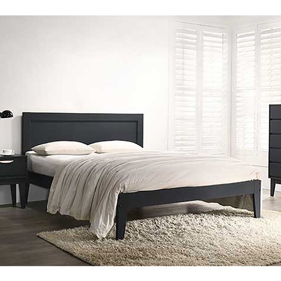 Luna Wooden King Size Bed In Blue