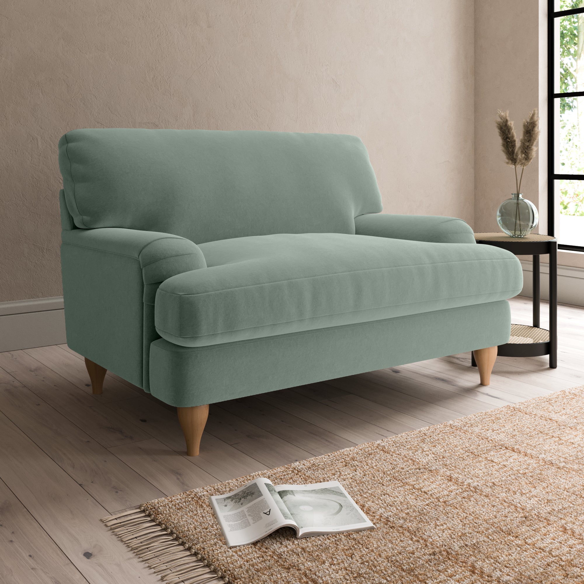 Darwin Luxury Velvet Snuggle Chair Luxury Velvet Lilypad