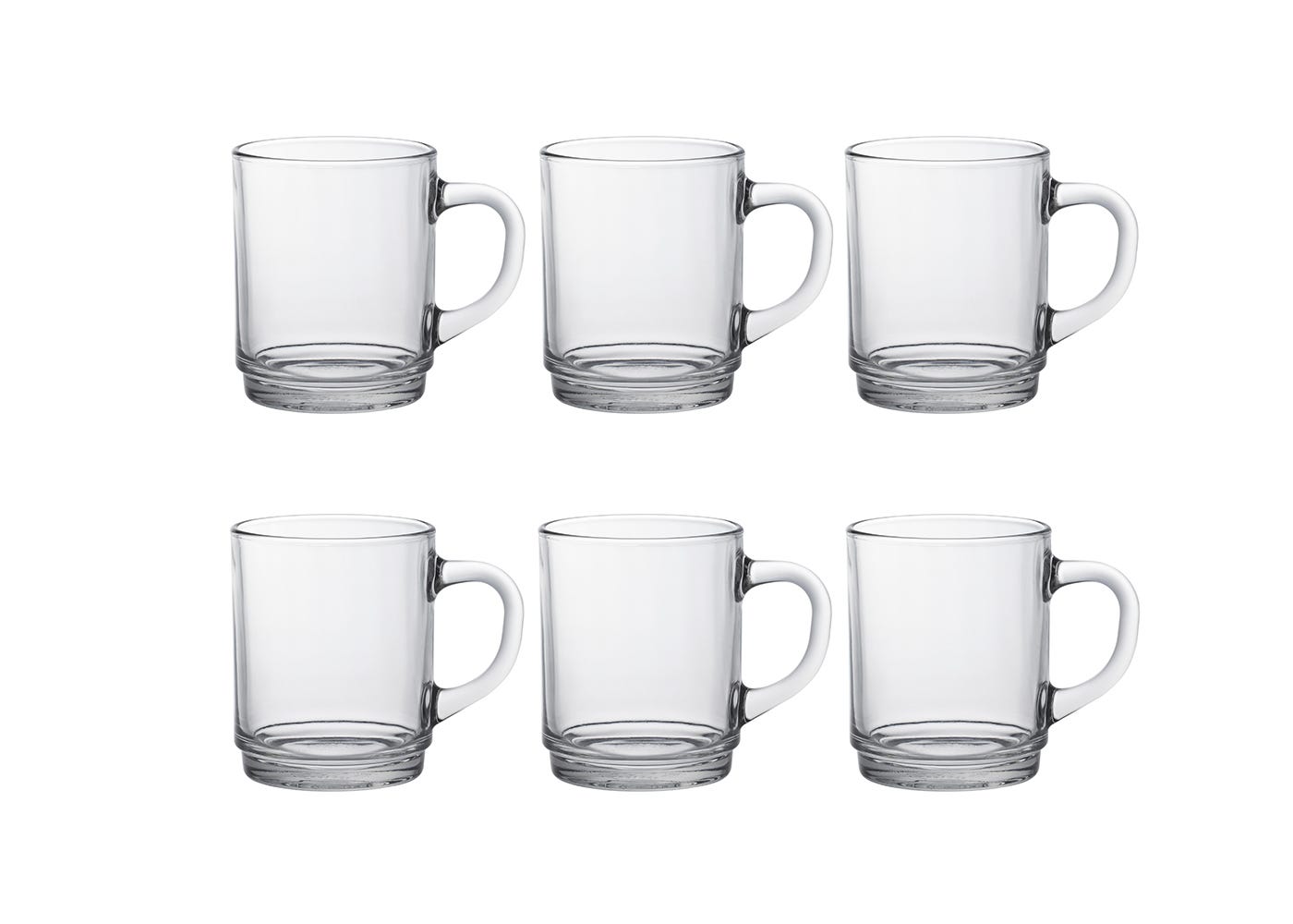 Duralex Versailles Glass Mug Clear Set of 6