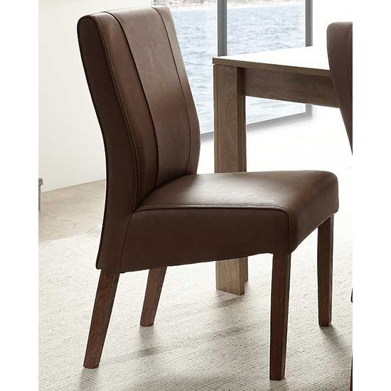 Miko Faux Leather Dining Chair In Cognac