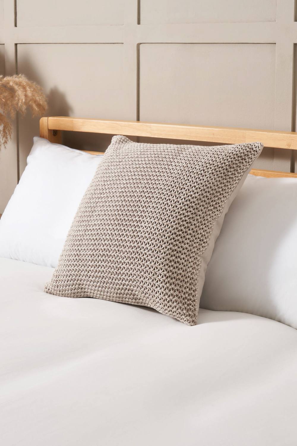 BHS Knitted Grey Cushion