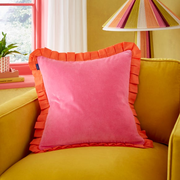 Sophie Robinson Box Pleat Velvet Square Cushion