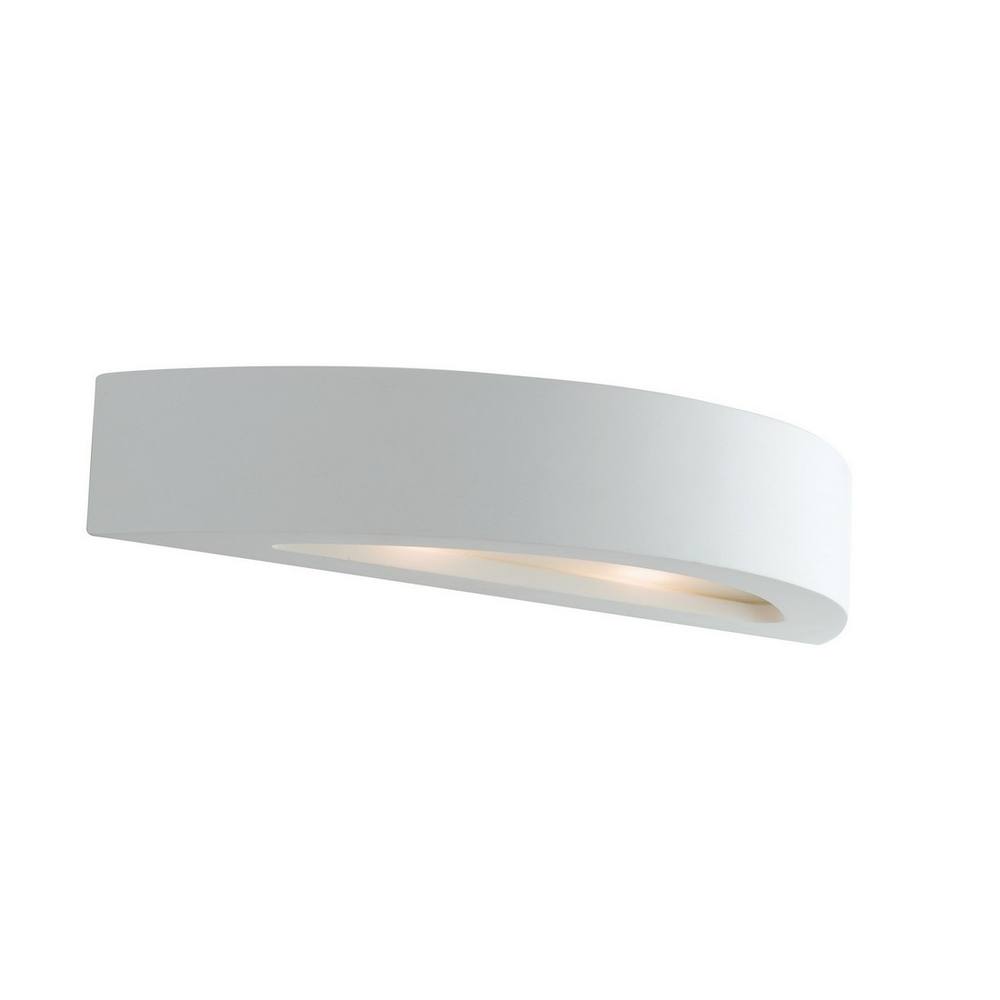 Netlighting Cortina Paintable Plaster Flush Up Down Wall Lamp E14 in White