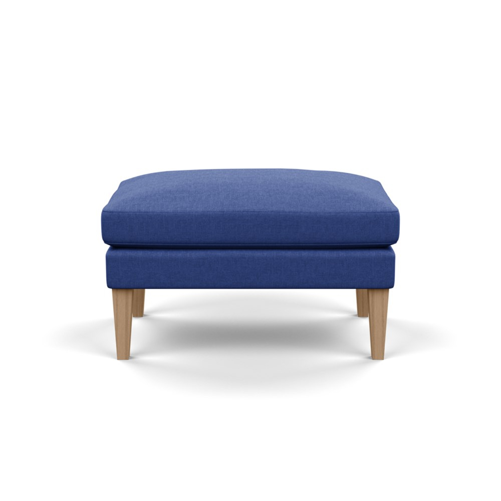 Heal's Wallis Ottoman Brushed Cotton Cobalt Tinted Ash Feet