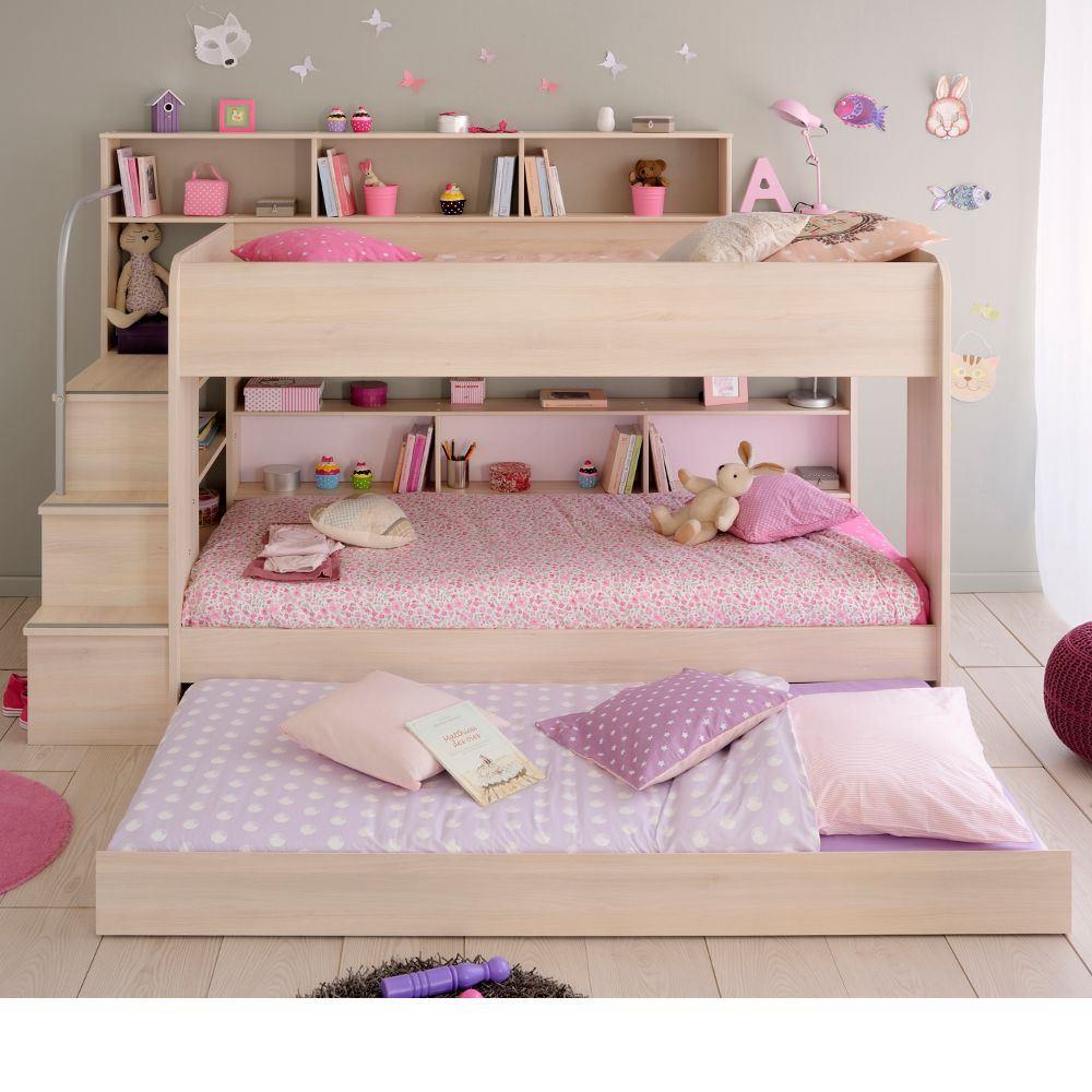 Bibop Acacia Wooden Bunk Bed with Underbed Trundle Frame - EU Single
