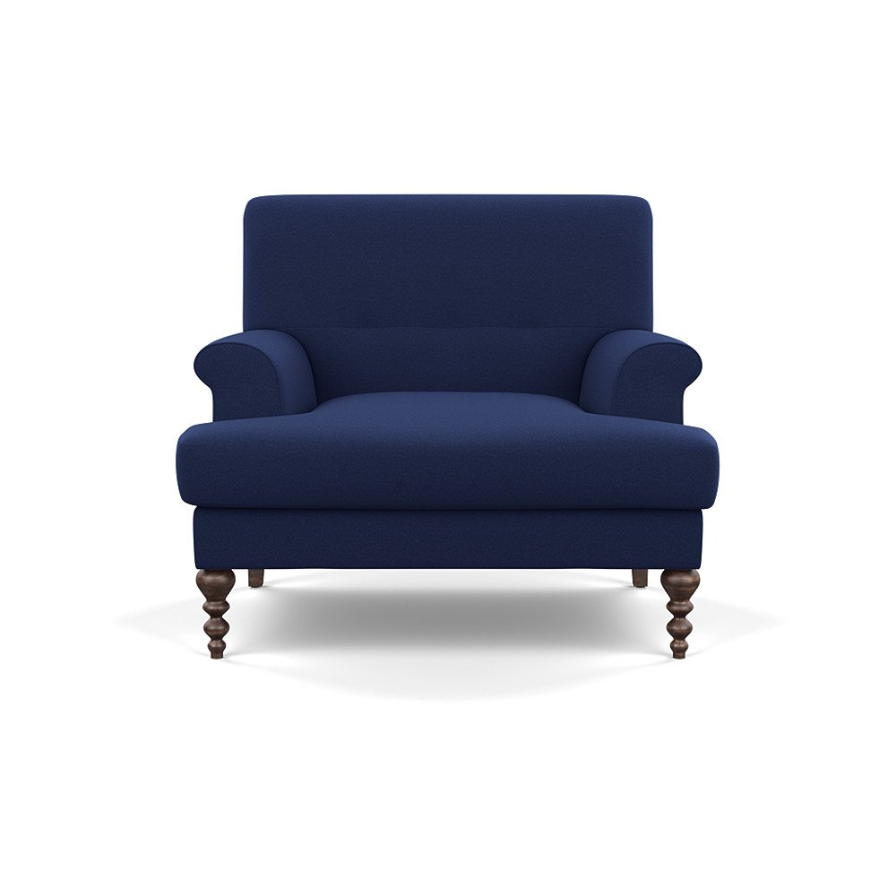 SCP Oscar Formal Armchair Melton Wool New Navy Walnut Feet
