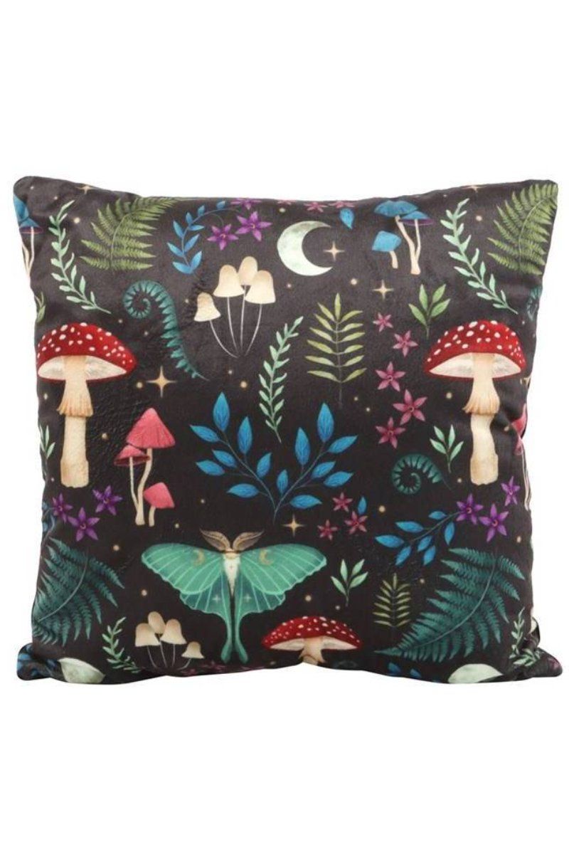 KDMD 35cm Square Dark Forest Print Cushion in Black