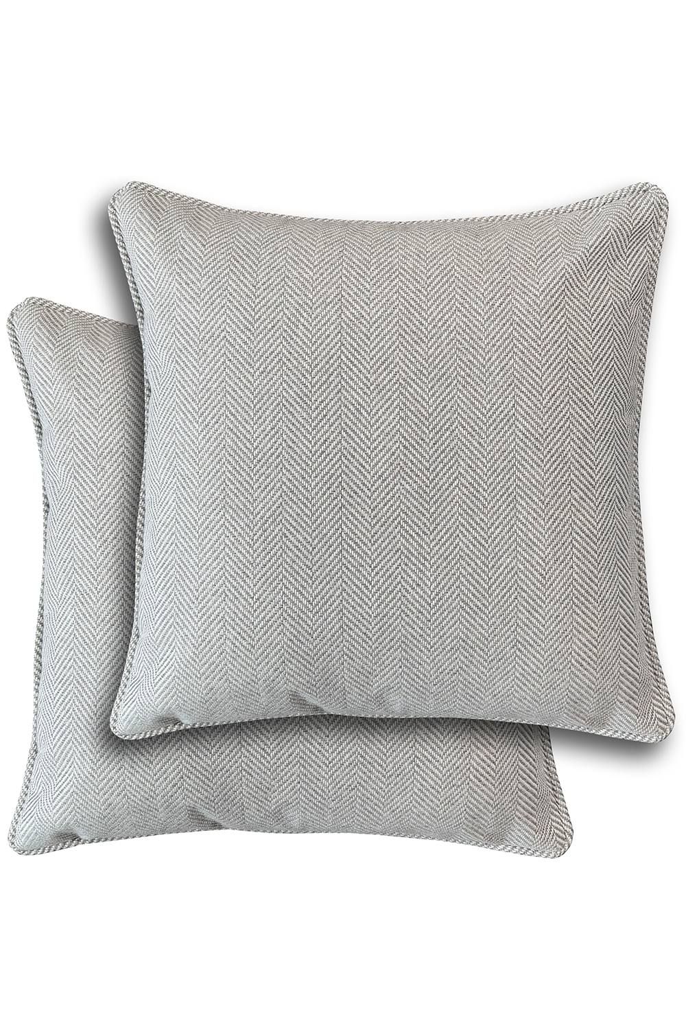 Enhanced Living Pair of Chester Double Sided Zip Opening Cushions - Cases Only in Grey