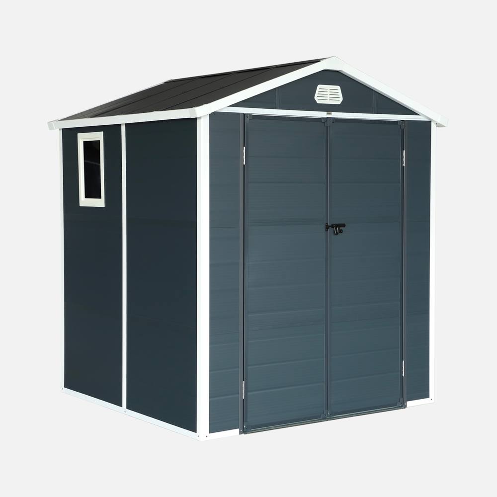 sweeek 3.65 M² Plastic Garden Shed in Dark Grey
