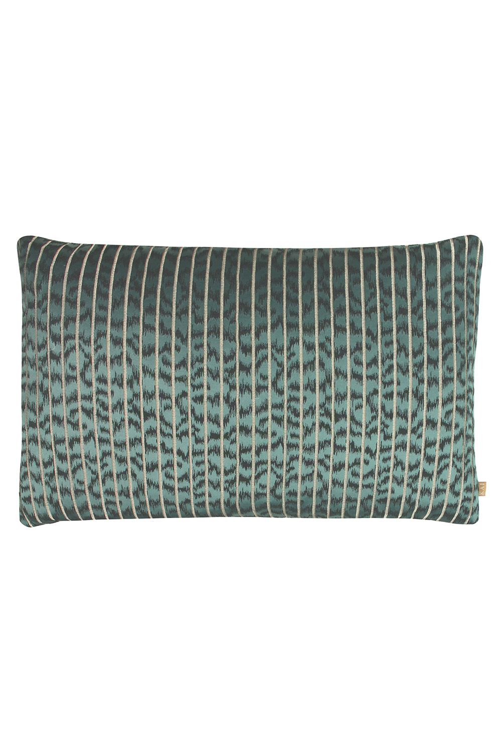 KAI Wrap Caracal Striped Jacquard Cushion in Green