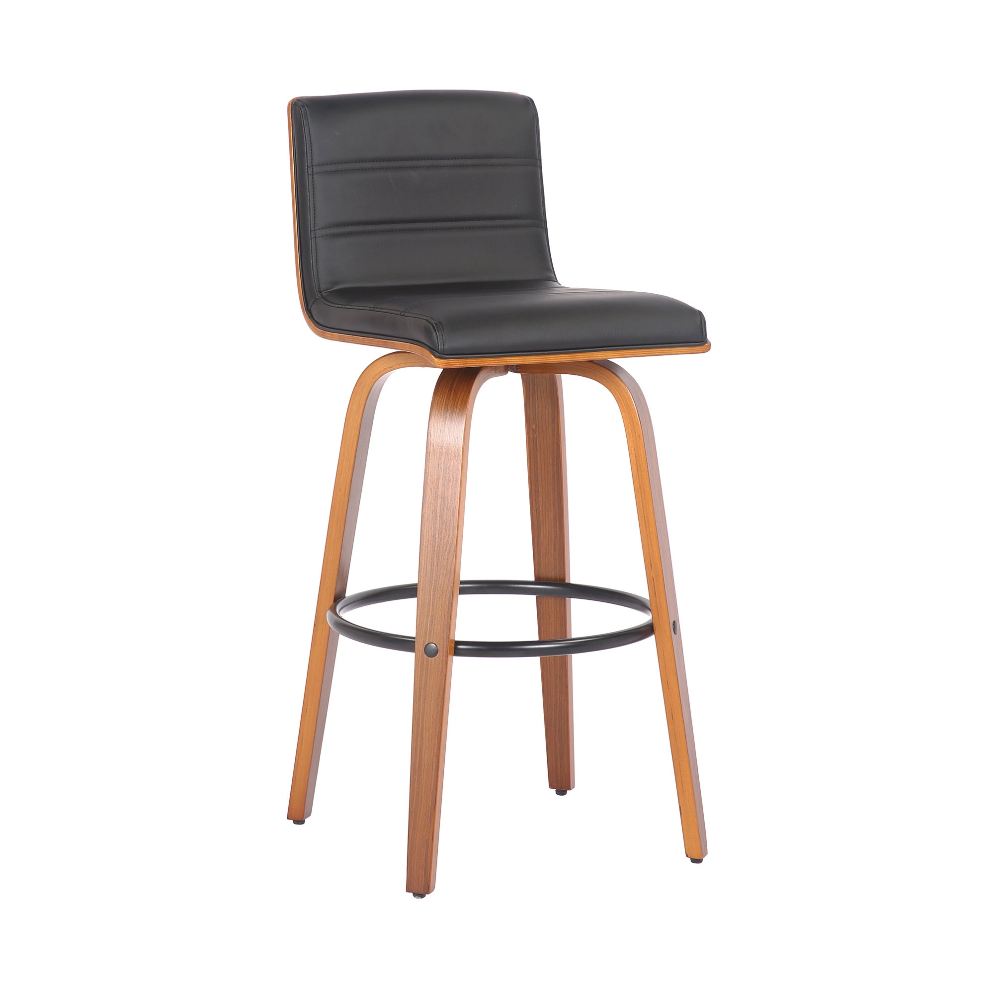Prato Black PU Leather Bar Stool Black