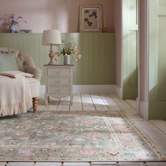 Una Floral Washable Rug