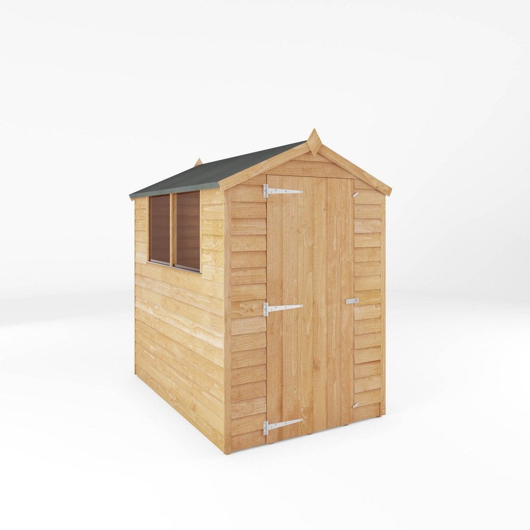 Mercia 6 x 4 Feet Overlap Apex Shed - L181.8 x W131.8 x H185.5 cm - Brown