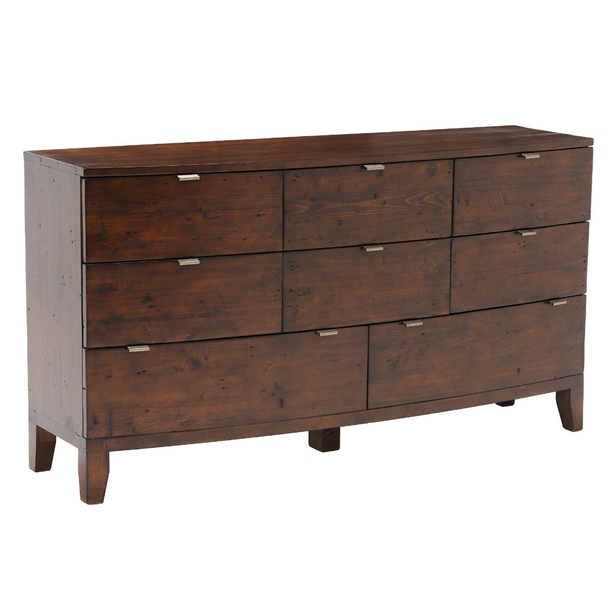 Navajos Reclaimed Wood 8 Drawer Dresser, Chestnut