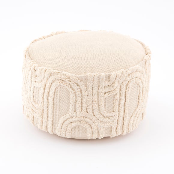 Curves Tufted Natural Pouffe
