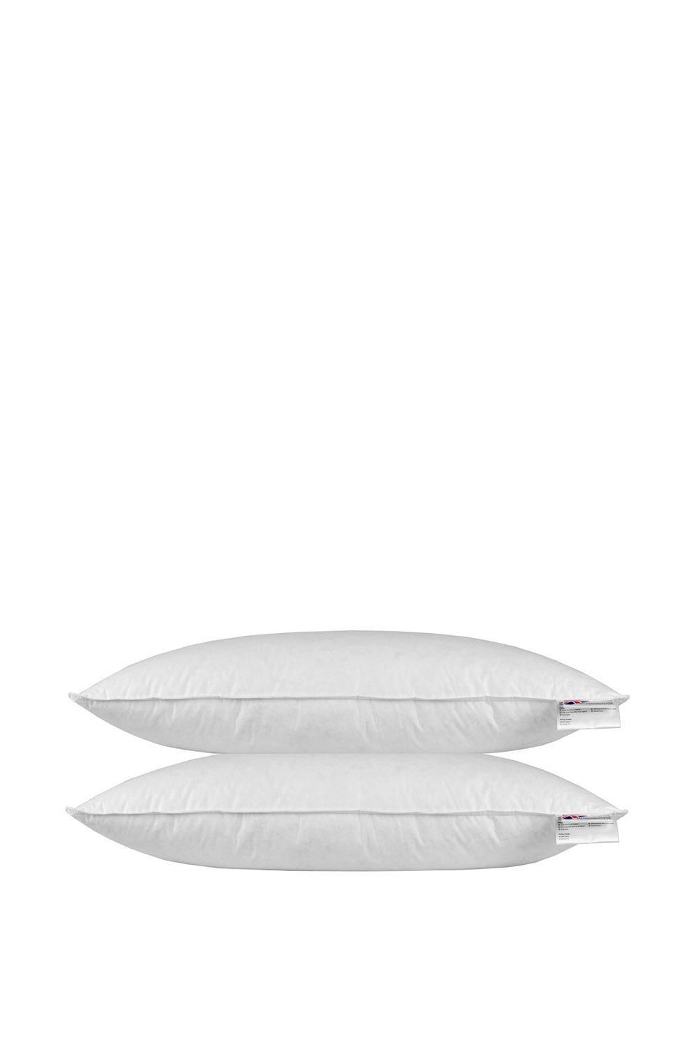 Homescapes Duck Feather & Down Euro Continental Pillow Pair - 40cm x 80cm in White